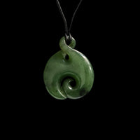 Pikorua Jade Pendant with Koru Handcrafted Greenstone