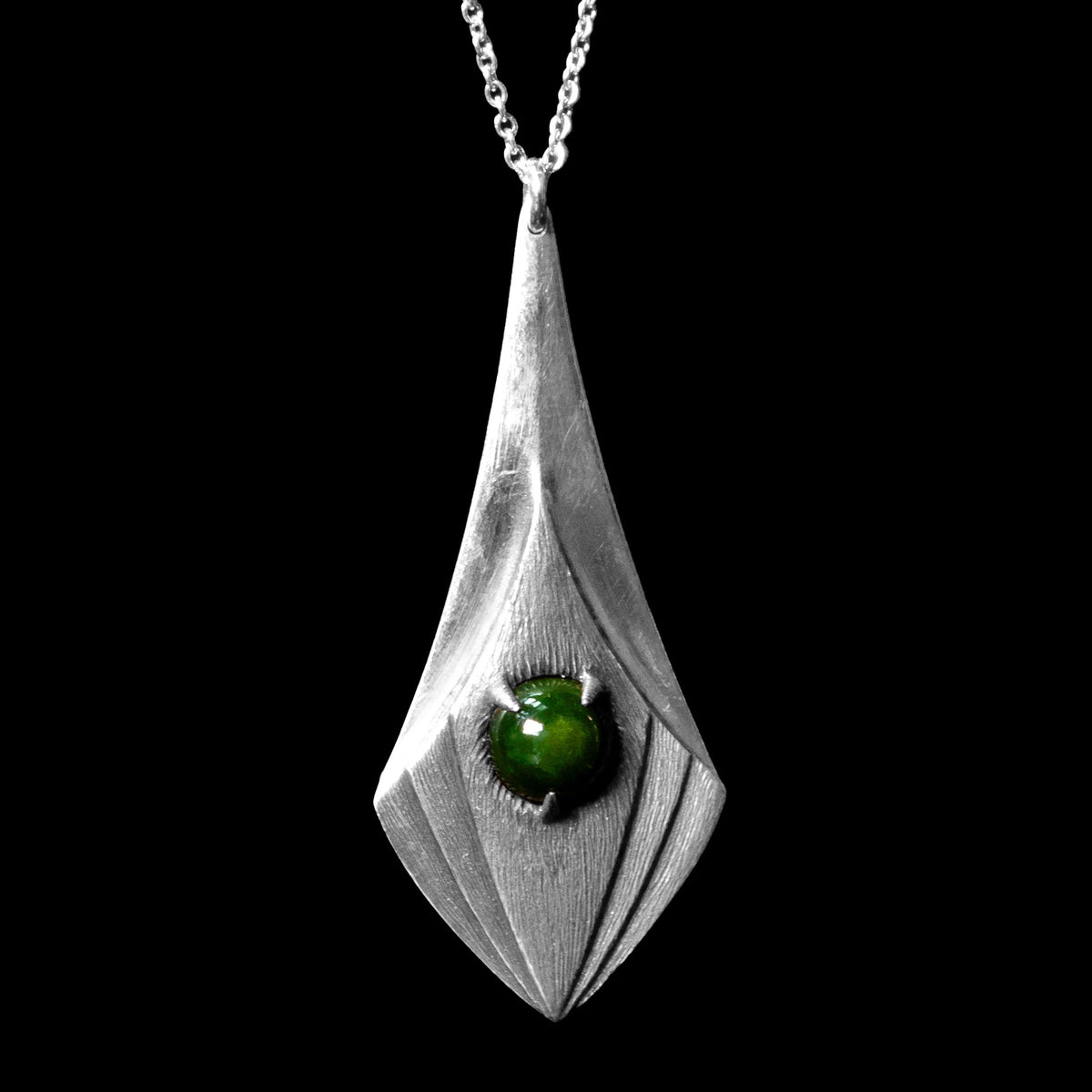 Sterling Silver Pendant with Pounamu Insert-0